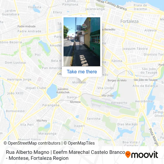 Rua Alberto Magno | Eeefm Marechal Castelo Branco - Montese map