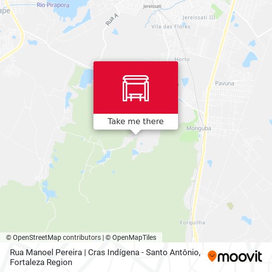 Rua Manoel Pereira | Cras Indígena - Santo Antônio map