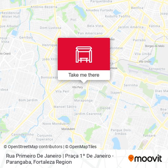 Rua Primeiro De Janeiro | Praça 1º De Janeiro - Parangaba map