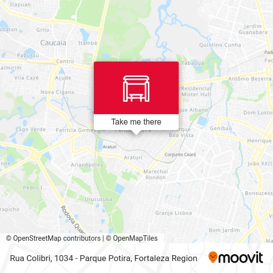 Rua Colibri, 1034 - Parque Potira map