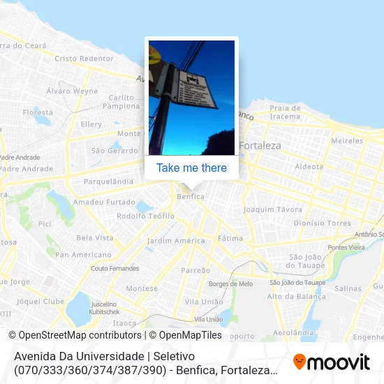 Avenida Da Universidade | Seletivo (070 / 333 / 360 / 374 / 387 / 390) - Benfica map
