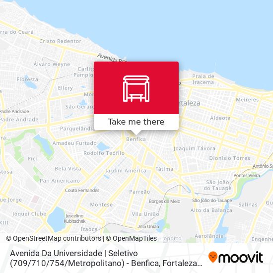 Mapa Avenida Da Universidade | Seletivo (709 / 710 / 754 / Metropolitano) - Benfica