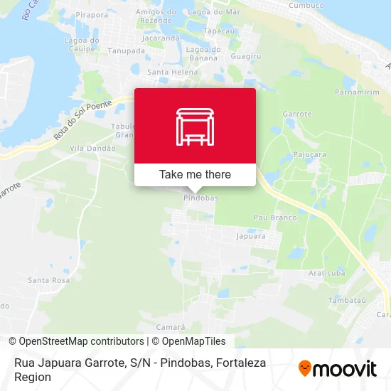Rua Japuara Garrote, S / N - Pindobas map