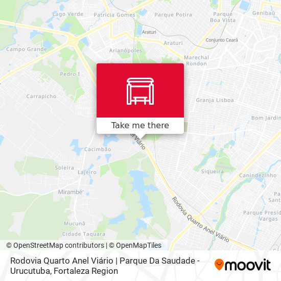 Mapa Rodovia Quarto Anel Viário | Parque Da Saudade - Urucutuba