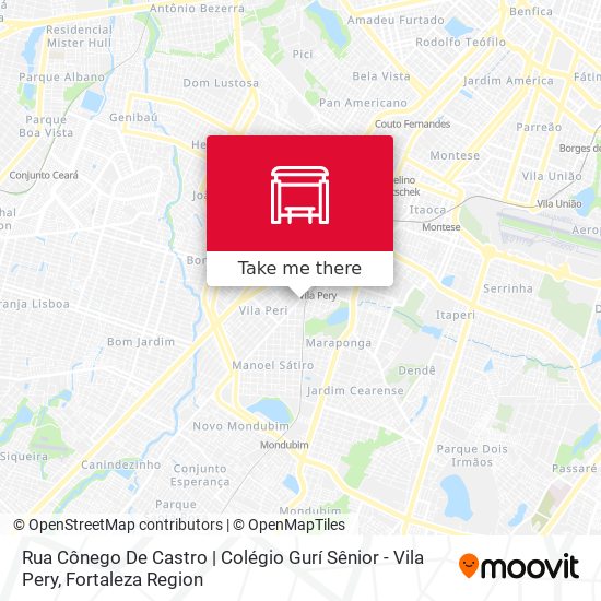 Mapa Rua Cônego De Castro | Colégio Gurí Sênior - Vila Pery