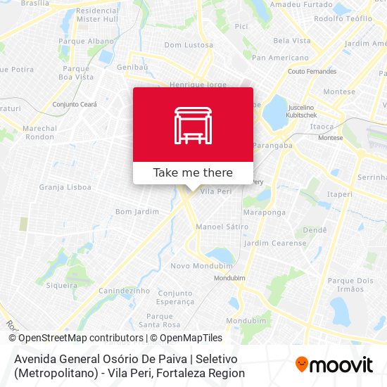 Mapa Avenida General Osório De Paiva | Seletivo (Metropolitano) - Vila Peri