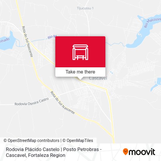 Rodovia Plácido Castelo | Posto Petrobras - Cascavel map