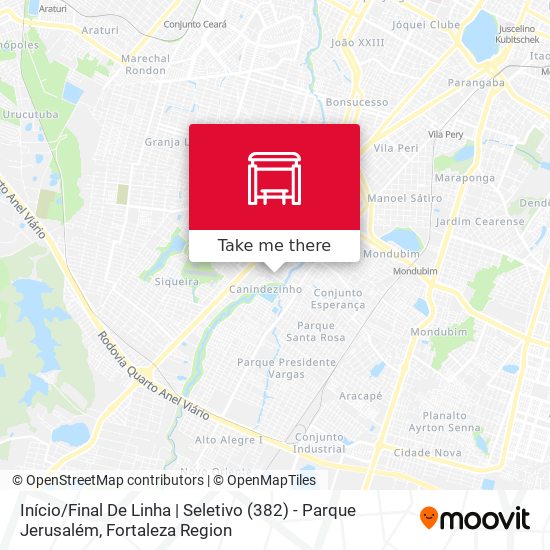 Início / Final De Linha | Seletivo (382) - Parque Jerusalém map
