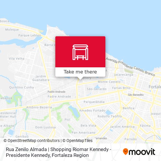 Rua Zenilo Almada | Shopping Riomar Kennedy - Presidente Kennedy map