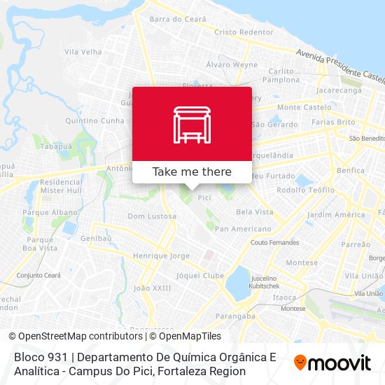 Bloco 931 | Departamento De Química Orgânica E Analítica - Campus Do Pici map