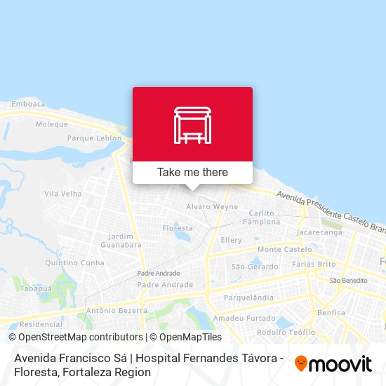 Mapa Avenida Francisco Sá | Hospital Fernandes Távora - Floresta