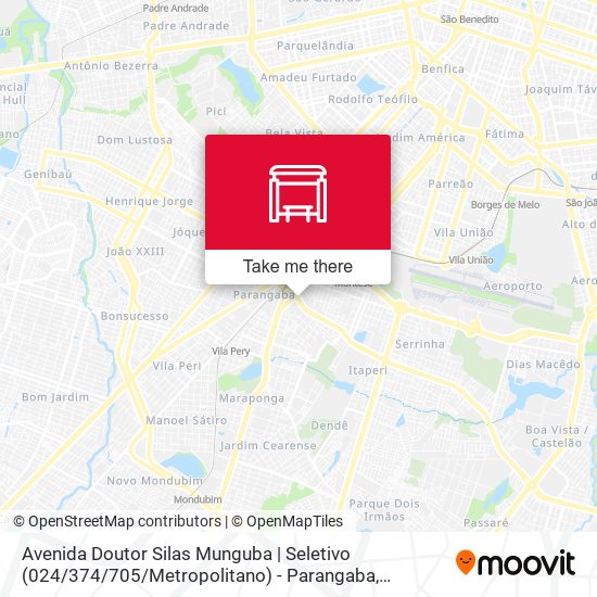 Avenida Doutor Silas Munguba | Seletivo (024 / 374 / 705 / Metropolitano) - Parangaba map