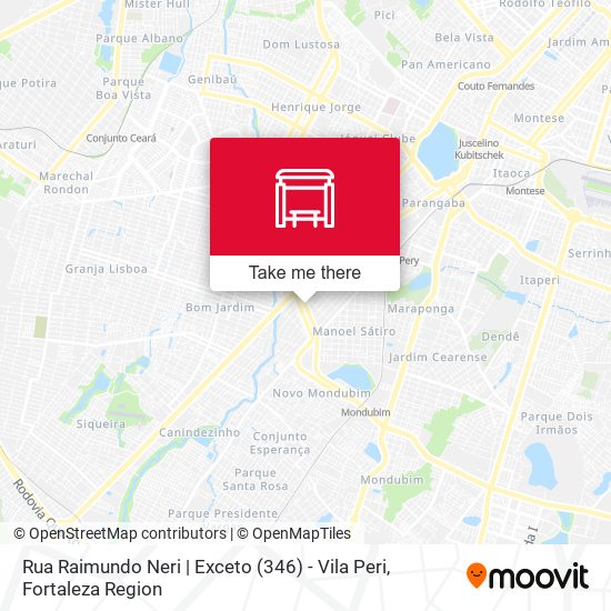 Rua Raimundo Neri | Exceto (346) - Vila Peri map
