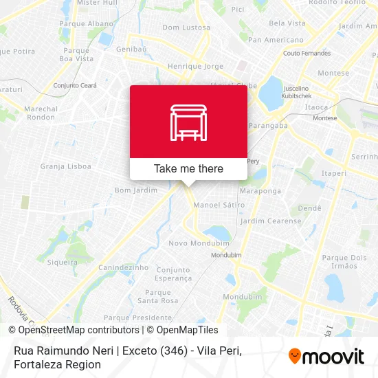 Rua Raimundo Neri | Exceto (346) - Vila Peri map