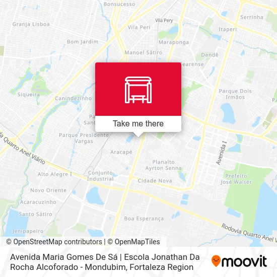 Avenida Maria Gomes De Sá | Escola Jonathan Da Rocha Alcoforado - Mondubim map