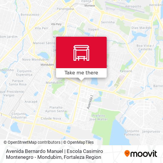 Mapa Avenida Bernardo Manuel | Escola Casimiro Montenegro - Mondubim