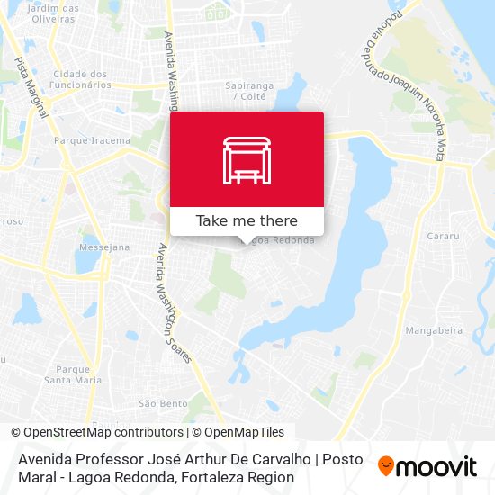 Mapa Avenida Professor José Arthur De Carvalho | Posto Maral - Lagoa Redonda