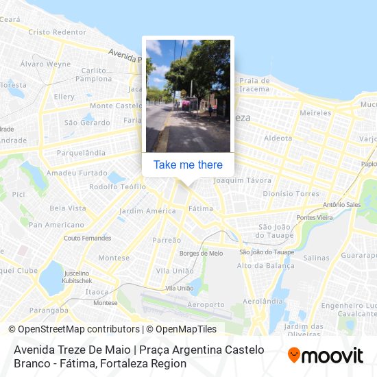 Mapa Avenida Treze De Maio | Praça Argentina Castelo Branco - Fátima