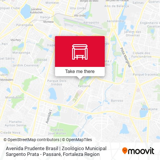 Avenida Prudente Brasil | Zoológico Municipal Sargento Prata - Passaré map