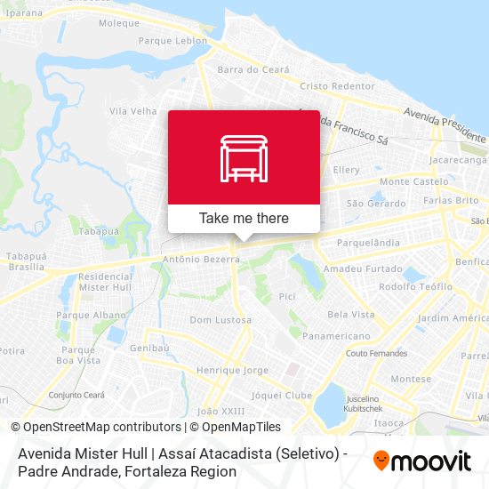 Avenida Mister Hull | Assaí Atacadista (Seletivo) - Padre Andrade map