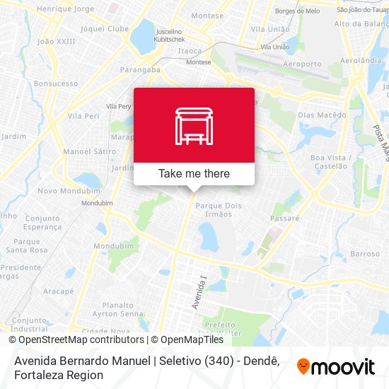 Avenida Bernardo Manuel | Seletivo (340) - Dendê map