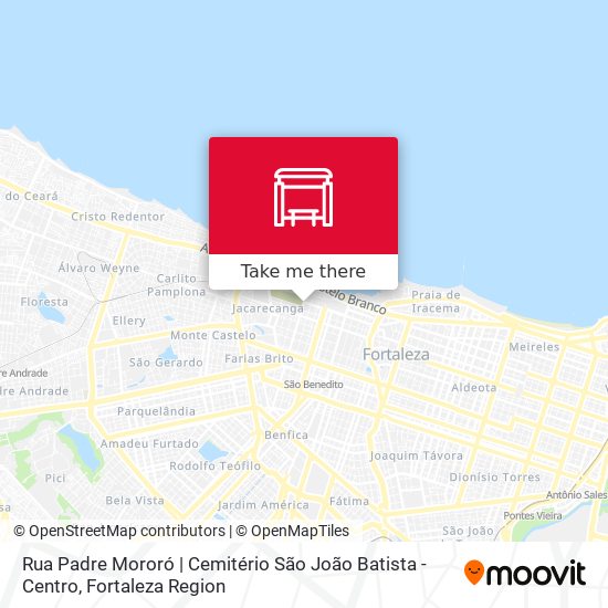 Mapa Rua Padre Mororó | Cemitério São João Batista - Centro