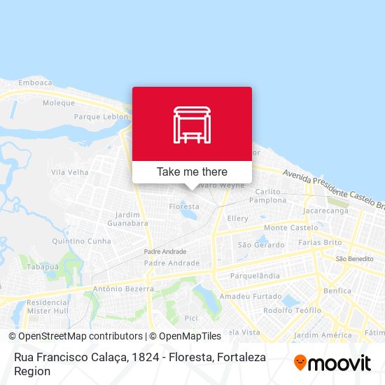 Rua Francisco Calaça, 1824 - Floresta map