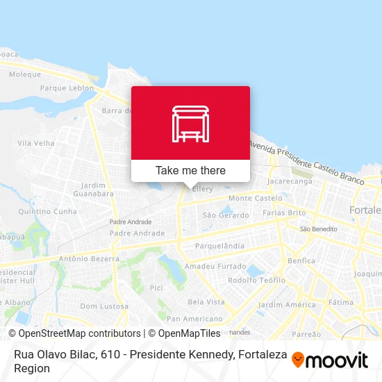 Rua Olavo Bilac, 610 - Presidente Kennedy map