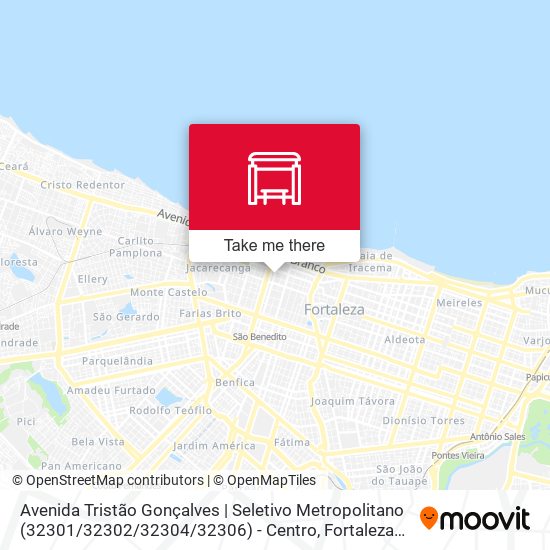 Mapa Avenida Tristão Gonçalves | Seletivo Metropolitano (32301 / 32302 / 32304 / 32306) - Centro