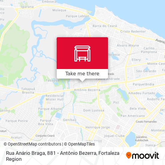 Mapa Rua Anário Braga, 881 - Antônio Bezerra