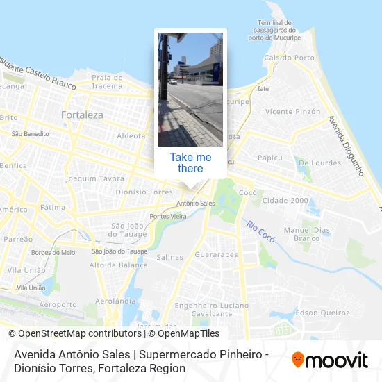 Avenida Antônio Sales | Supermercado Pinheiro - Dionísio Torres map