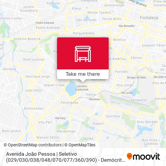 Mapa Avenida João Pessoa | Seletivo (029 / 030 / 038 / 048 / 070 / 077 / 360 / 390) - Demócrito Rocha