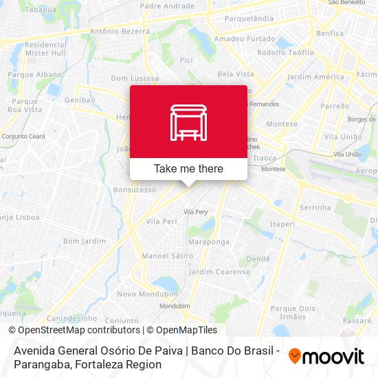 Mapa Avenida General Osório De Paiva | Banco Do Brasil - Parangaba