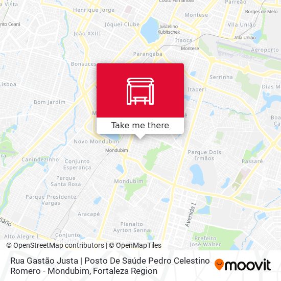 Mapa Rua Gastão Justa | Posto De Saúde Pedro Celestino Romero - Mondubim