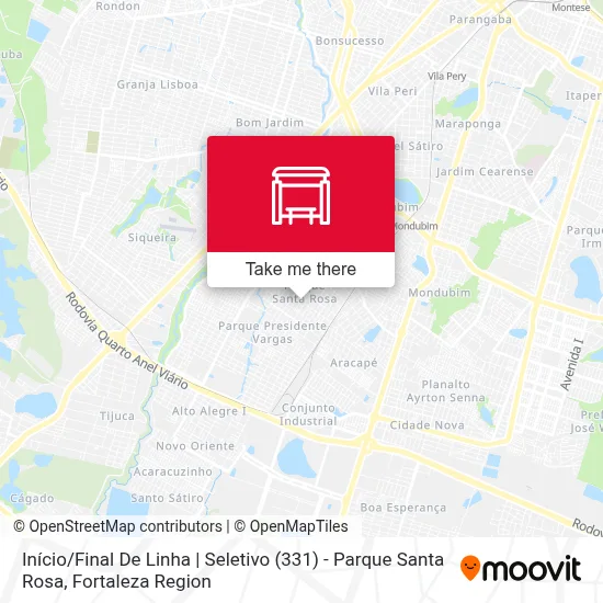 Início / Final De Linha | Seletivo (331) - Parque Santa Rosa map