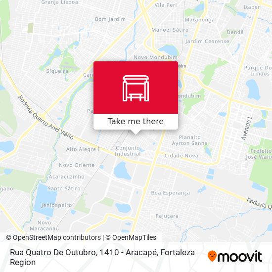 Rua Quatro De Outubro, 1410 - Aracapé map