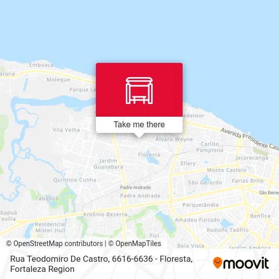 Rua Teodomiro De Castro, 6616-6636 - Floresta map