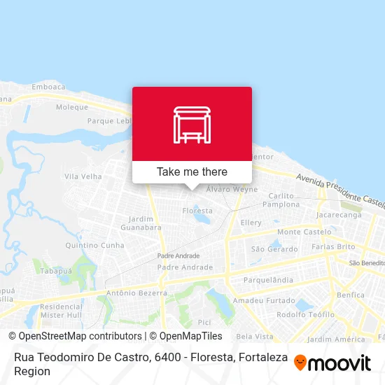 Rua Teodomiro De Castro, 6400 - Floresta map
