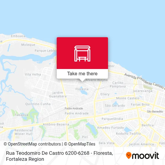 Rua Teodomiro De Castro 6200-6268 - Floresta map