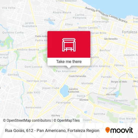 Rua Goiás, 612 - Pan Americano map