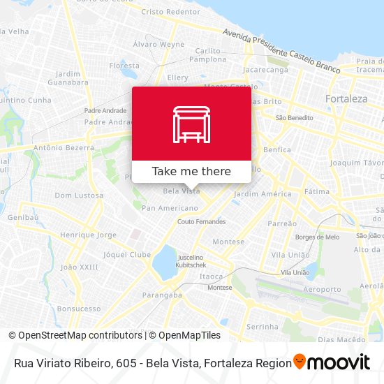 Mapa Rua Viriato Ribeiro, 605 - Bela Vista