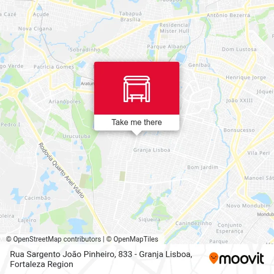 Rua Sargento João Pinheiro, 833 - Granja Lisboa map