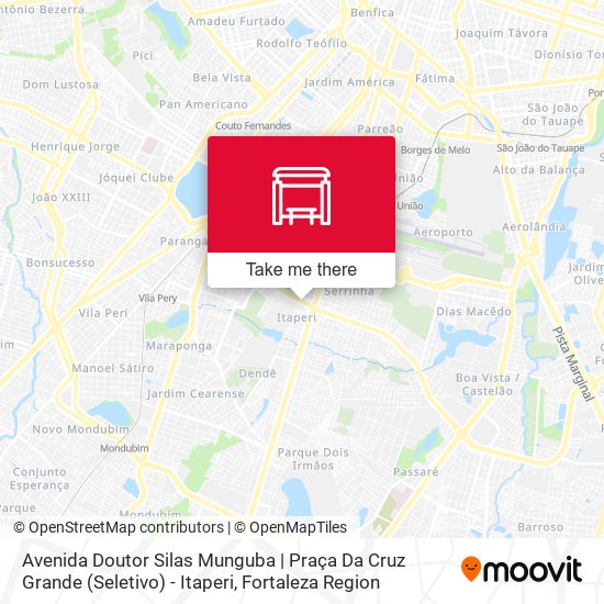 Avenida Doutor Silas Munguba | Praça Da Cruz Grande (Seletivo) - Itaperi map