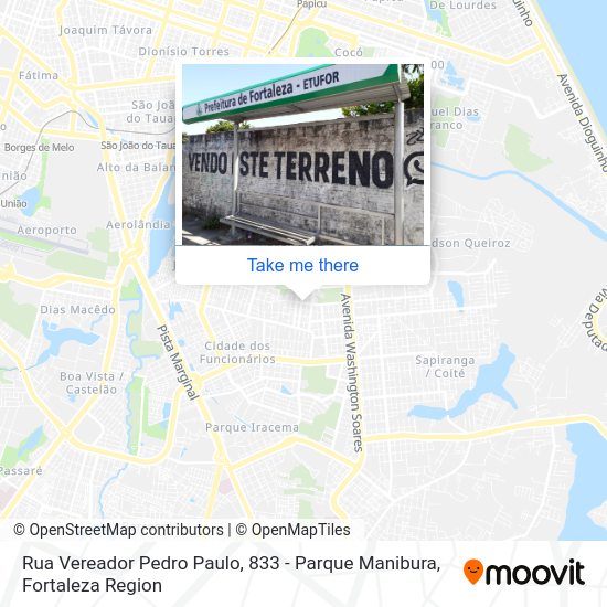 Rua Vereador Pedro Paulo, 833 - Parque Manibura map