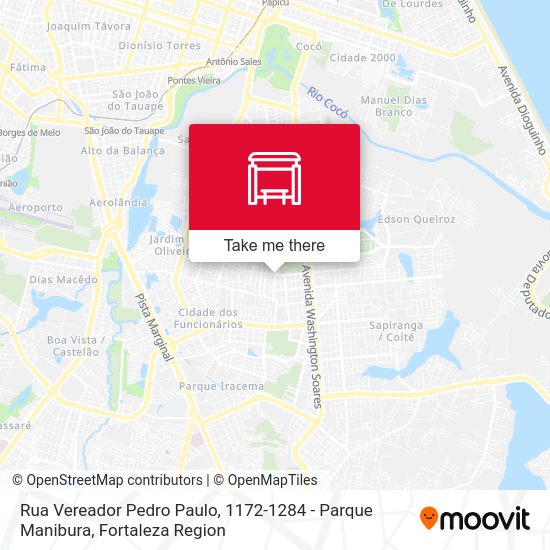 Rua Vereador Pedro Paulo, 1172-1284 - Parque Manibura map