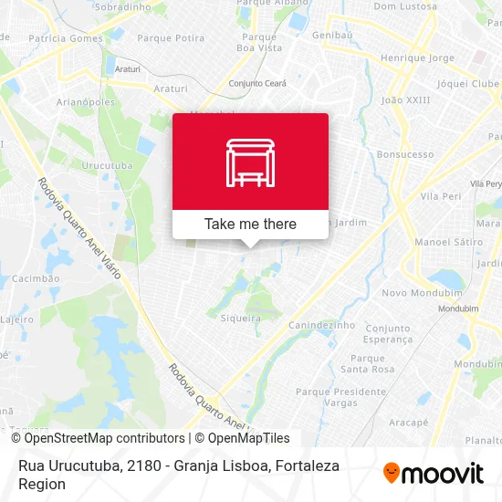 Rua Urucutuba, 2180 - Granja Lisboa map