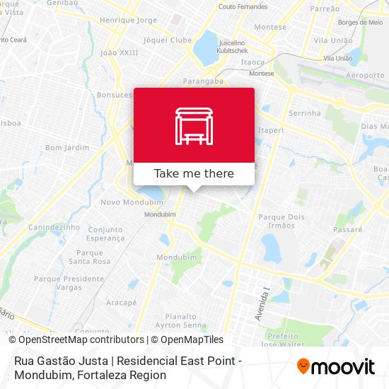 Mapa Rua Gastão Justa | Residencial East Point - Mondubim