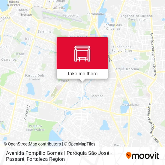 Mapa Avenida Pompilio Gomes |  Paróquia São José - Passaré