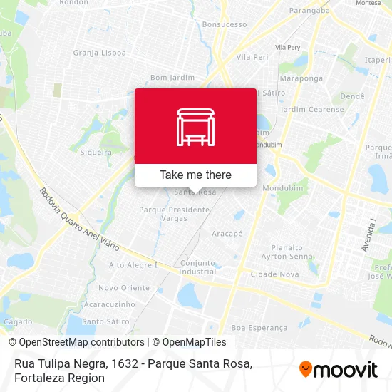 Rua Tulipa Negra, 1632 - Parque Santa Rosa map
