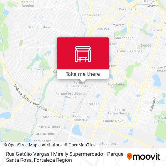 Mapa Rua Getúlio Vargas | Mirelly Supermercado - Parque Santa Rosa